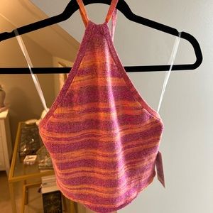 Wild Fable Cropped Striped Halter Top - Women’s Large